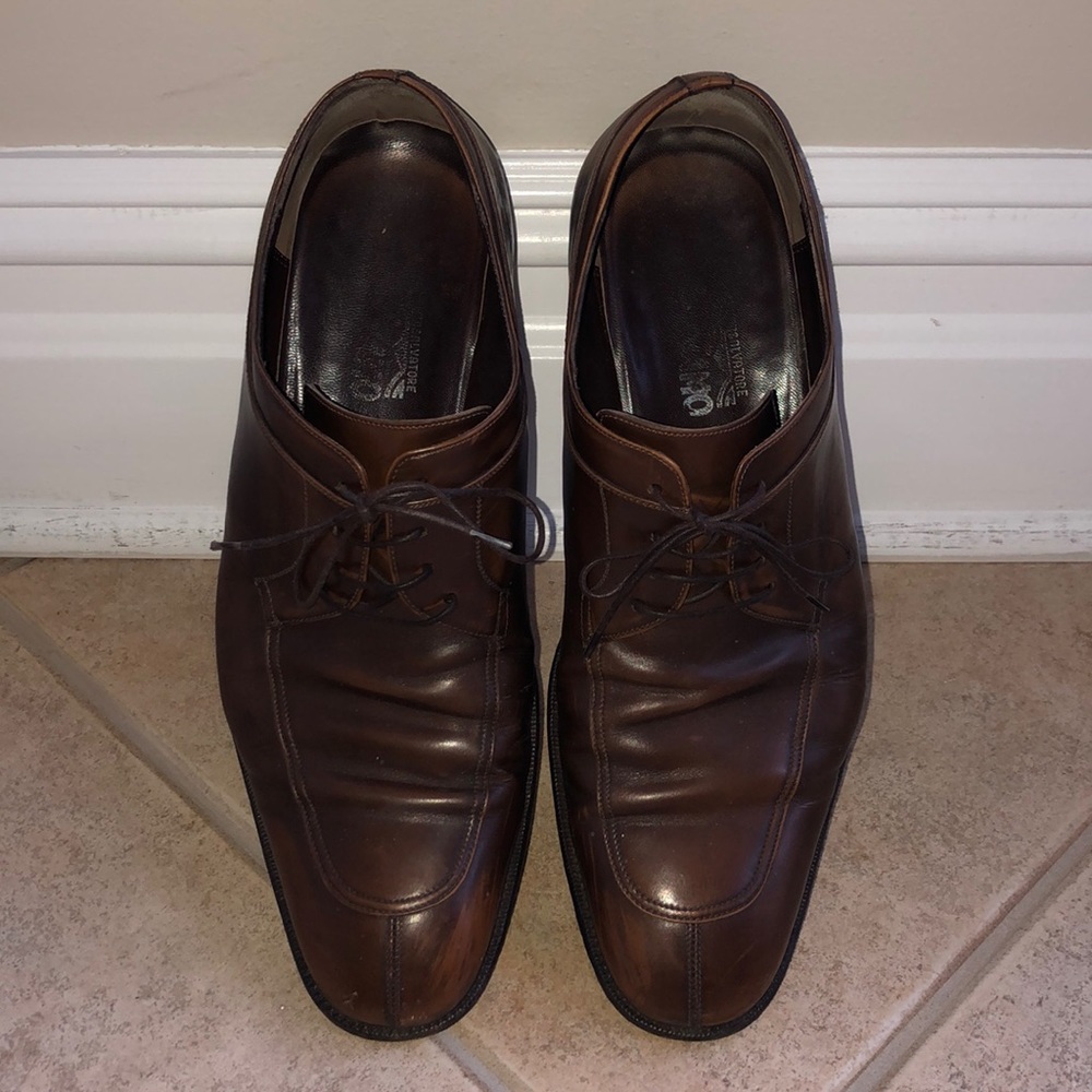 Men’s Salvatore Ferragamo Brown Leather Oxfords